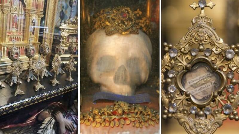 Reliquias en  Capilla de San Antonio, en Pittsburgh en Pensilvania