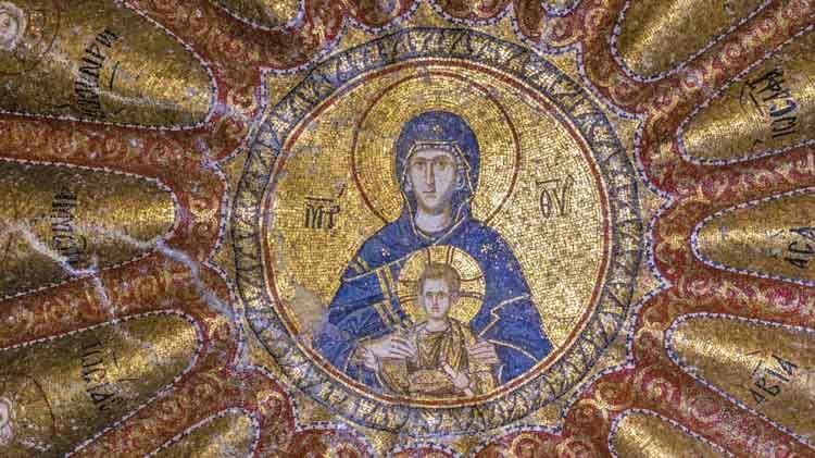 Mosaicos bizantinos en la Mezquita de Chora - Crédito Museo de Chora
