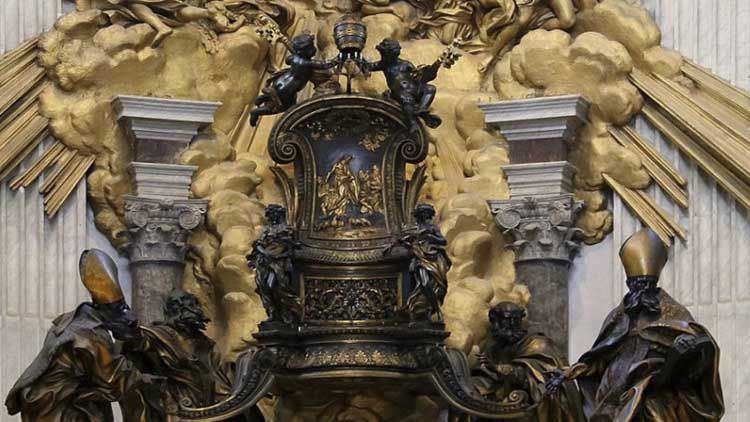 Detalle de la Cátedra de San Pedro en Roma