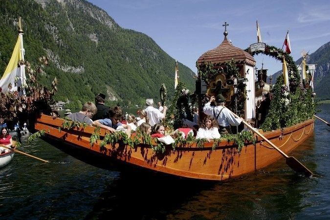 Feast of Corpus Christi in Lake Hallstatt Austria