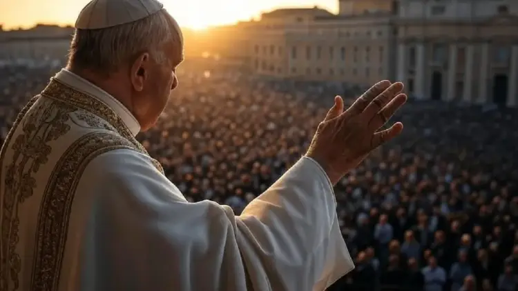 el papa francisco saluda a los peregrinos en la plaza de san pedro