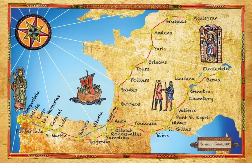 mapa original de la via Künig