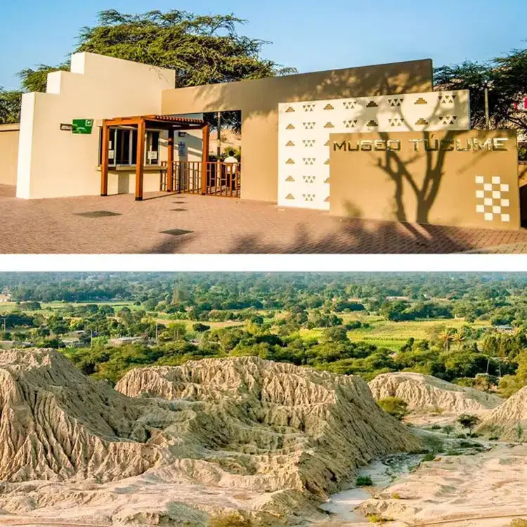 El Complejo Arqueológico y Museo de Túcume (también conocido como el Valle de las Pirámides), ubicado en el departamento de Lambayeque, Perú, destaca por sus monumentales estructuras de adobe prehispánicas